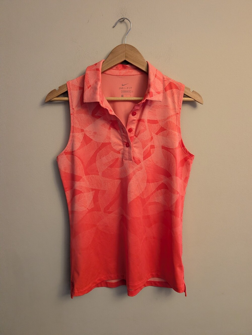 Nike Coral Leaf Abstract Golf Tennis Athletic Tank Top Size S